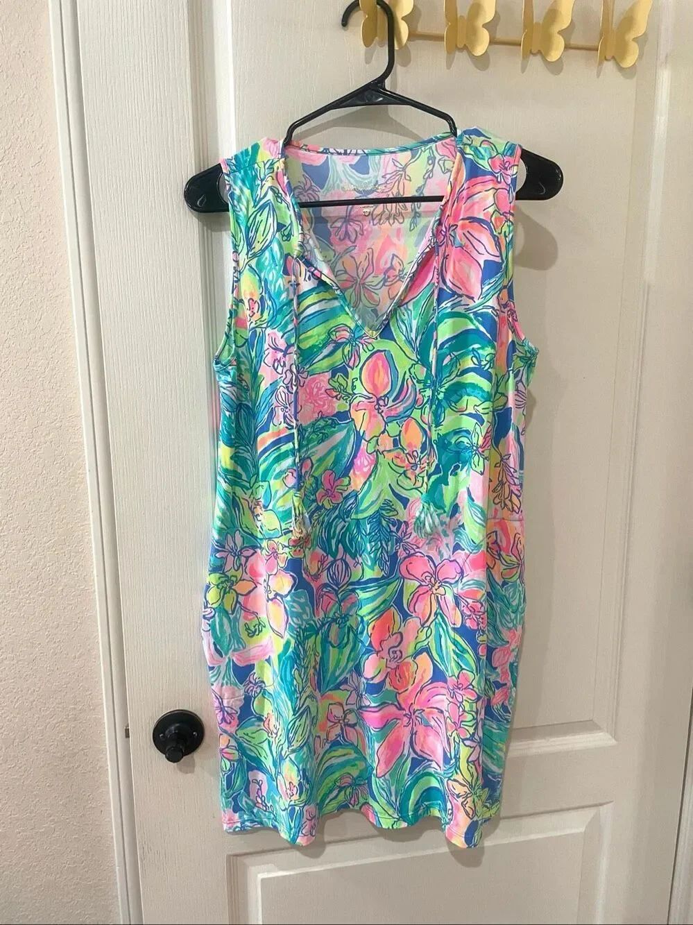 Lilly Pulitzer Johana cover-up dress in  "Surf Gypsea" floral print size medium